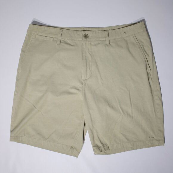 RVCA Back In Hybrid Shorts Dual Purpose Trunk Beige Quick Dry Stretch Men Sz. 36 - Picture 1 of 10